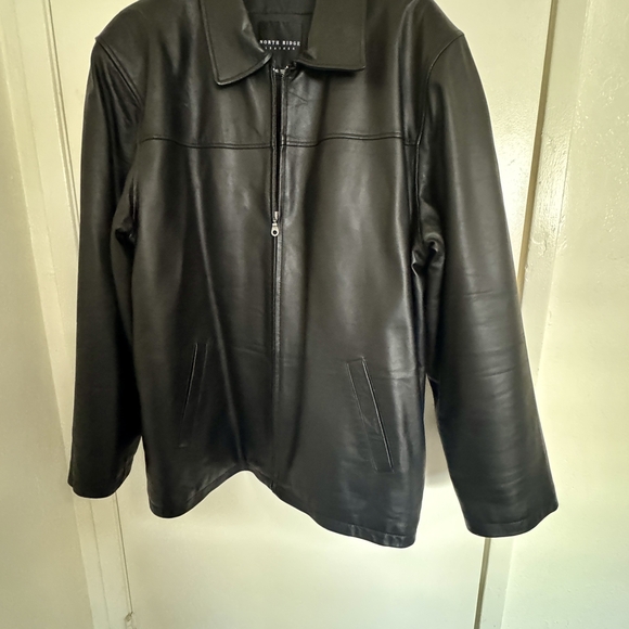 North Ridge men's black leather jacket, size 2XL. - Picture 1 of 7